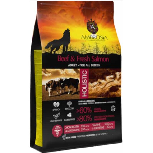 Ambrosia grain free adult μοσχάρι και φρέσκος σολομός 12kg