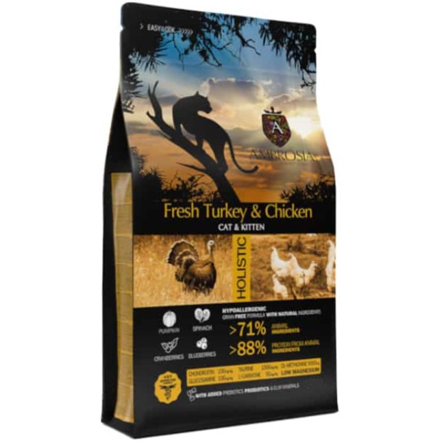 Ambrosia Grain Free για γάτες και γατάκια με γαλοπούλα και κοτόπουλο 5kg Ambrosia Grain Free για γάτες και γατάκια με γαλοπούλα και κοτόπουλο 5kg