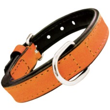 Gloria Περιλαίμιο δερμάτινο padded soft 35cm x 15mm πορτοκαλί Gloria Περιλαίμιο δερμάτινο padded soft 35cm x 15mm πορτοκαλί