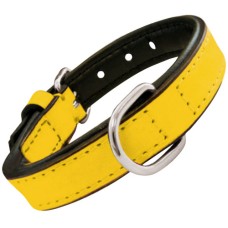 Gloria Περιλαίμιο δερμάτινο padded soft 45cm x 20mm κίτρινο Gloria Περιλαίμιο δερμάτινο padded soft 45cm x 20mm κίτρινο