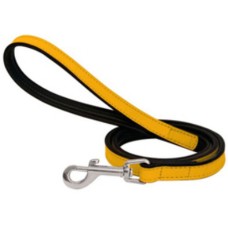Gloria Κίτρινος δερμάτινος οδηγός Padded soft από ανθεκτικό υλικό για βόλτα με τον σκύλο σας