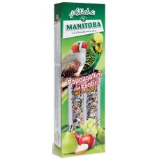 Manitoba Stick για παπαγαλάκια, εξωτικά πουλιά και καρδερίνες με φρούτα 60gr 2 τεμάχια