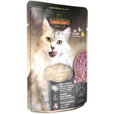 Leonardo υγρή τροφή για γάτες σε φακελάκι προσεκτικά μαγειρεμένο με ζουμερό κρέας γαλοπούλας 85 gr