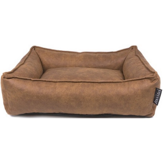 Lex & Max κρεβάτι σκύλου alaska απο οικολογικό δέρμα 90x70cm καφέ