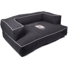 Lex & Max Καναπές κρεβάτι σκύλου υψηλής ποιότητας new classic με αφαιρούμενο κάλυμμα 100x70x35 γκρι