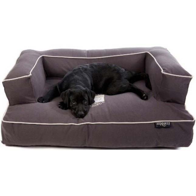 Lex & Max Καναπές κρεβάτι σκύλου υψηλής ποιότητας new classic με αφαιρούμενο κάλυμμα 100x70x35 γκρι