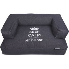 Lex & Max Καναπές κρεβάτι σκύλου υψηλής ποιότητας Keep calm με αφαιρούμενο κάλυμμα μαύρο