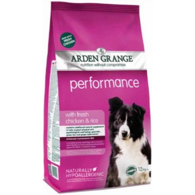 Arden Grange τροφή για ενήλικους σκύλους performance κοτόπουλο & ρύζι σκυλιά ευελιξίας και επίδειξης