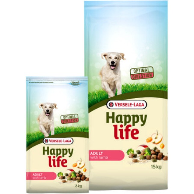 Versele-Laga Happy life Adult Lamb πλήρης τροφή που παρέχει όλα τα θρεπτικά στοιχεία με αρνί