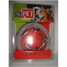 My pet Συρματόσχοινο αυλής με διπλό γάντζο 500cmX5mm My pet Συρματόσχοινο αυλής με διπλό γάντζο 500cmX5mm