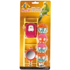 TOY PARAKEETS MIRROR-BALLS-LADDER 20 CM