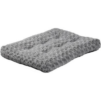 Midwest Quiet time γούνινο πλεχτό τετράγωνο κρεβάτι γκρί 43x28cm