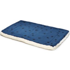 Midwest γούνινο,δερμάτινο,τετράγωνο,κρεβάτι,μπλέ 75x53 cm