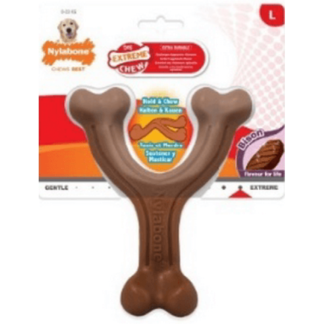Nylabone κόκκαλο για δυνατούς μασητές γεύση βίσωνα L Nylabone κόκκαλο για δυνατούς μασητές γεύση βίσωνα L