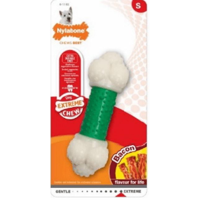 Nylabone κόκκαλο extreme double action bacon S