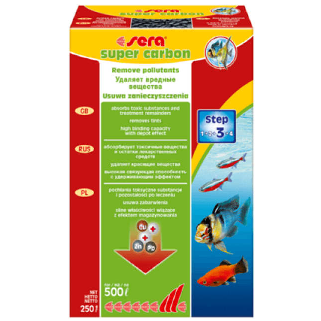 Sera super ενεργό φίλτρο άνθρακα 250gr Sera super ενεργό φίλτρο άνθρακα 250gr