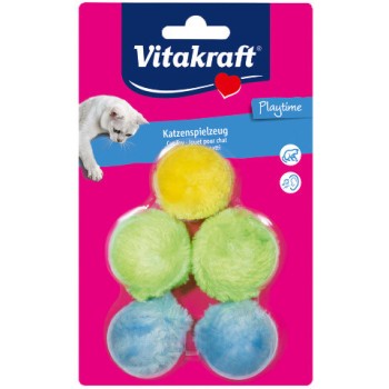 Vitakraft cat toy γούνινες μπάλες με κουδουνάκι 5τμχ