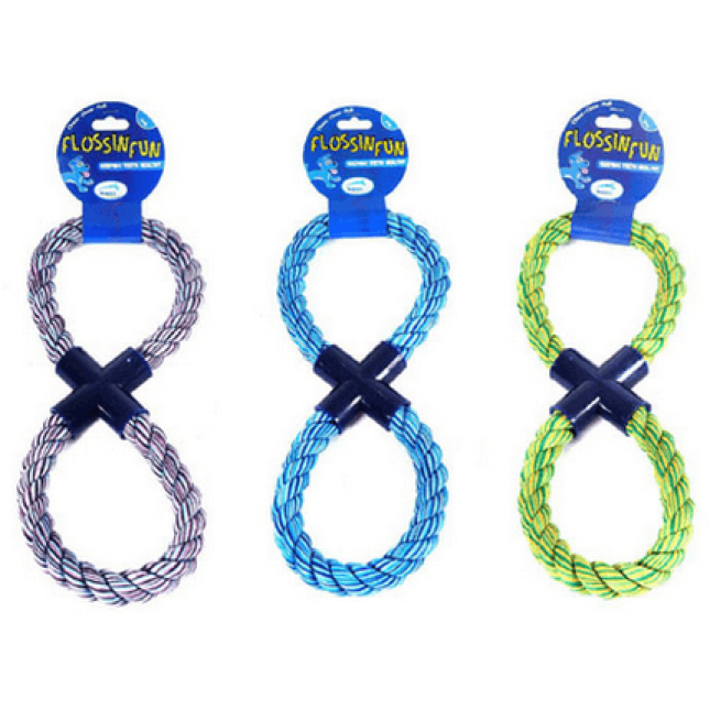 Happypet παιχνίδι flossin fun στριφτό κορδόνι σε σχήμα 8 large Happypet παιχνίδι flossin fun στριφτό κορδόνι σε σχήμα 8 large