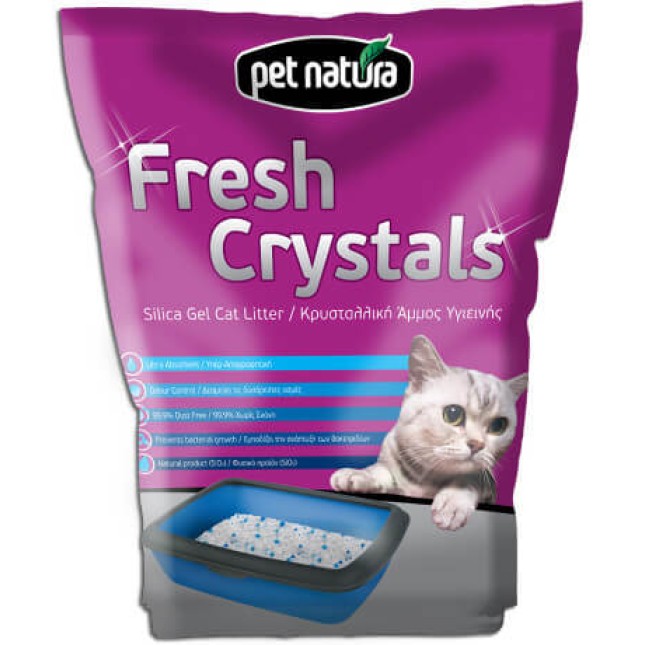Pet natura κρυσταλλική άμμος για γάτες 2kgr-5lt Pet natura κρυσταλλική άμμος για γάτες 2kgr-5lt