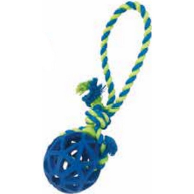 Gloria παιχνίδι σκύλου λαστιχένια μπάλα από πλέγμα με σχοινί, ένα υψηλής ποιότητας παιχνίδι