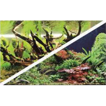 Hobby Διακοσμητική αφίσα για ενυδρεία διπλής όψης πράσινος βυθός/ξύλινο νησί