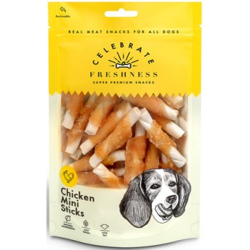 Celebrate κοτόπουλο σε Mini Sticks για σκυλιά όλων των φυλών Celebrate κοτόπουλο σε Mini Sticks για σκυλιά όλων των φυλών