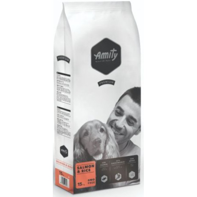 Amity Premium για ενήλικους σκύλους με σολομό και ρύζι 15kg Amity Premium για ενήλικους σκύλους με σολομό και ρύζι 15kg