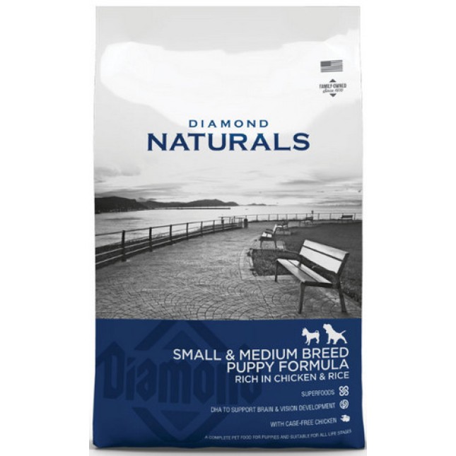 Diamond naturals Πλήρης τροφή για μικρόσωμα και μεσαία κουτάβια με κοτόπουλο και ρύζι 2kg