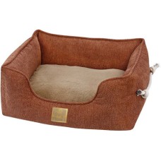 Glee Κρεβάτι πορτοκαλί για σκύλους και γάτες με αφαιρούμενο κάλυμμα σε στρώμα & μαξιλάρι