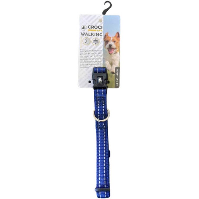 Croci μαλακό νάυλον περιλαίμιο μπλε 25x400-650mm Croci μαλακό νάυλον περιλαίμιο μπλε 25x400-650mm