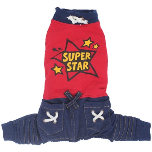 Glee jumpsuit denim pan κόκκινο 2Xlarge 43cm