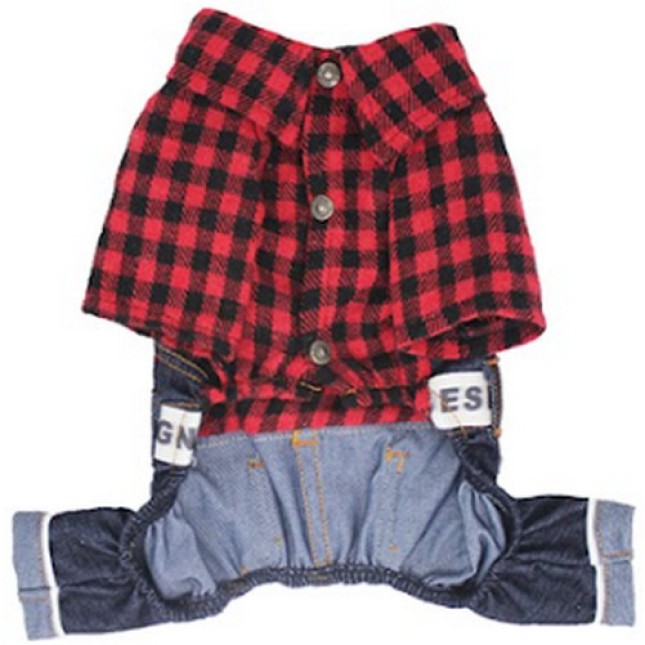 Glee Jumpsuit Denim Pan Καρό Κόκκινο XL 38cm Glee Jumpsuit Denim Pan Καρό Κόκκινο XL 38cm
