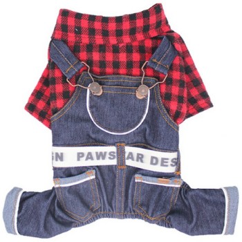 Glee Jumpsuit Denim Pan Καρό Κόκκινο 2XL 43cm
