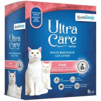 Bentysandy άμμος γάτας ultra care 8lt με ψιλούς κόκκους Bentysandy άμμος γάτας ultra care 8lt με ψιλούς κόκκους