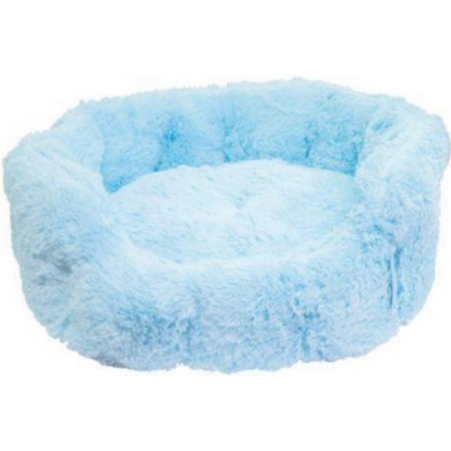 Gloria κρεβάτι baby οβάλ από μαλακό ύφασμα σε μπλε απόχρωση