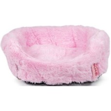 Gloria κρεβάτι baby οβάλ από μαλακό ύφασμα σε ροζ απόχρωση