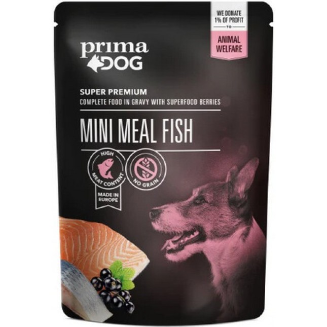 PrimaDog Μίνι Γεύμα σολομό υγρή τροφή χωρίς σιτάρι για κάθε σκύλο 85gr PrimaDog Μίνι Γεύμα σολομό υγρή τροφή χωρίς σιτάρι για κάθε σκύλο 85gr