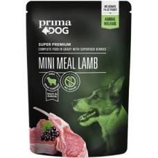 PrimaDog Μίνι Γεύμα με αρνί υγρή τροφή χωρίς σιτάρι για κάθε σκύλο 85gr