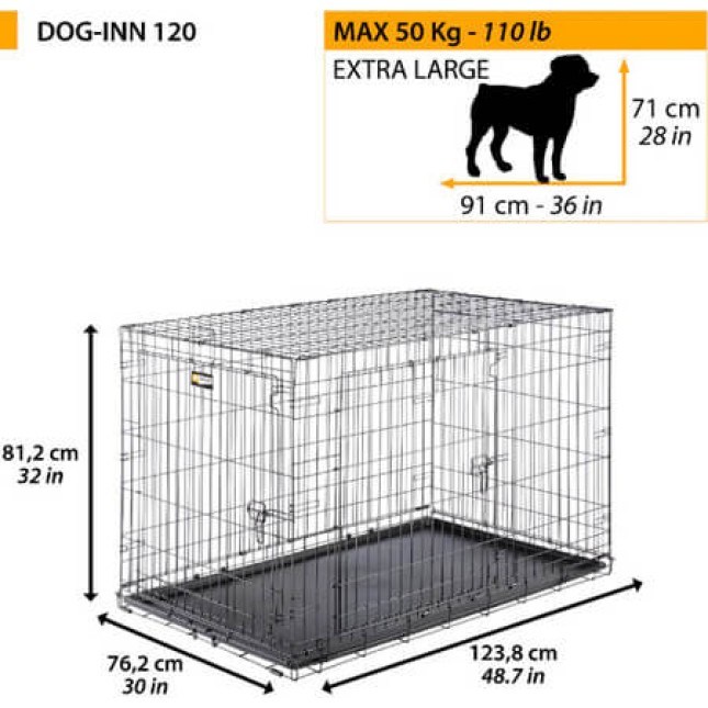 Ferplast συρμάτινο κλουβί μεταφοράς dog-inn 120 123,8 x 76,2 x 81,2cm Ferplast συρμάτινο κλουβί μεταφοράς dog-inn 120 123,8 x 76,2 x 81,2cm