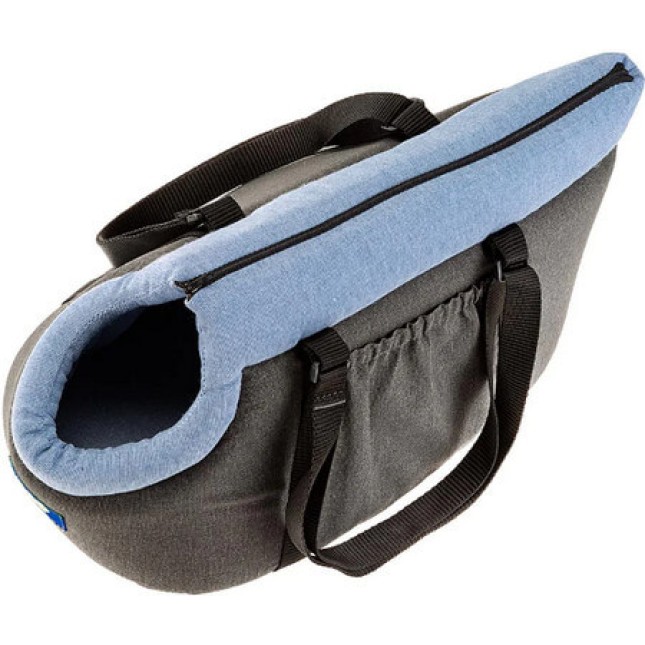 Ferplast τσάντα μεταφοράς για μικρόσωμους σκύλους και γάτες, με εσωτερική επένδυση borsello μπλε