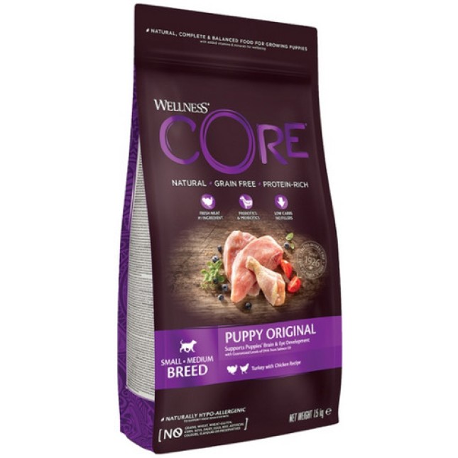 Wellness Core πλήρης τροφή για κουτάβια με Γαλοπούλα & Κοτόπουλο 1.5kg
