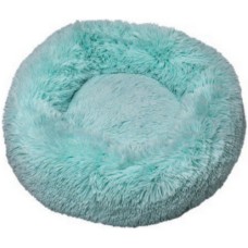 Glee Rome Μπλε στρογγυλό κρεβάτι κατασκευασμένο από απαλό και ζεστό βελούδο