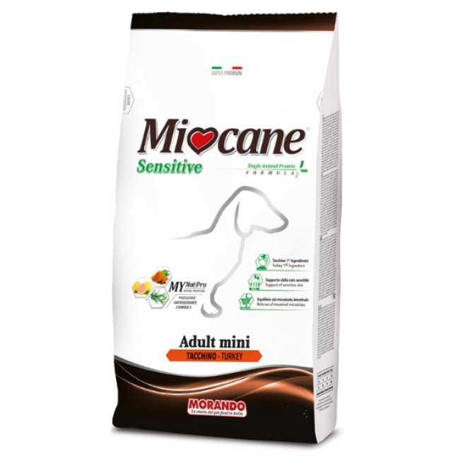 Morando Miocane Τροφή για μικρόσωμα ενήλικα σκυλιά με γαλοπούλα 10kg Morando Miocane Τροφή για μικρόσωμα ενήλικα σκυλιά με γαλοπούλα 10kg