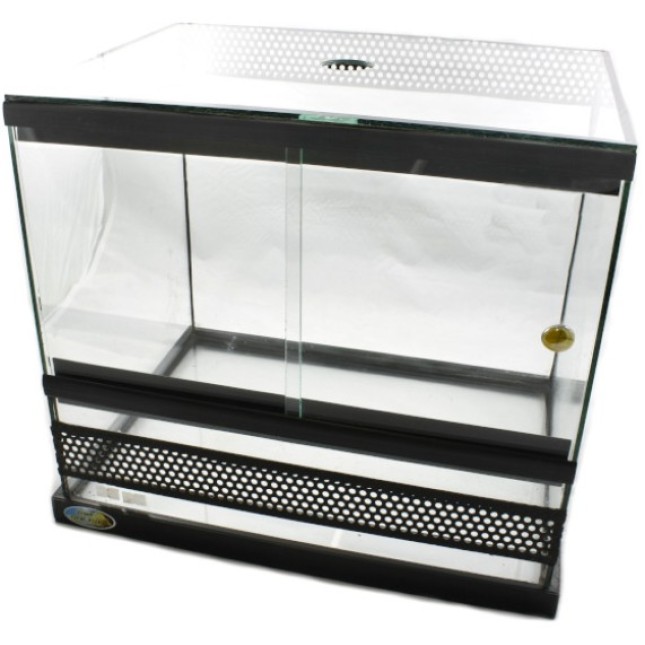 GCF Γυάλινο terrarium με συρόμενες πόρτες, εξαερισμό και υποδοχή για λάμπα GCF Γυάλινο terrarium με συρόμενες πόρτες, εξαερισμό και υποδοχή για λάμπα