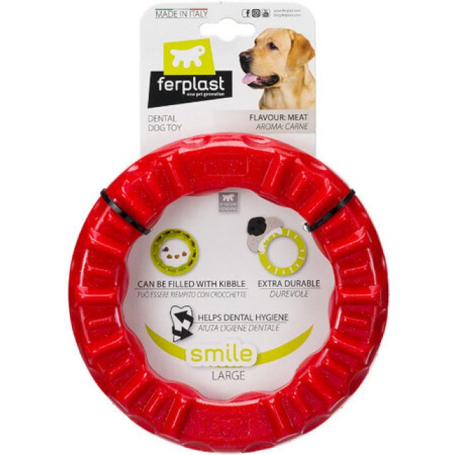 Ferplast Κόκκινο οδοντιατρικό παιχνίδι smile μεγάλο O 20 x 3,9 cm Ferplast Κόκκινο οδοντιατρικό παιχνίδι smile μεγάλο O 20 x 3,9 cm