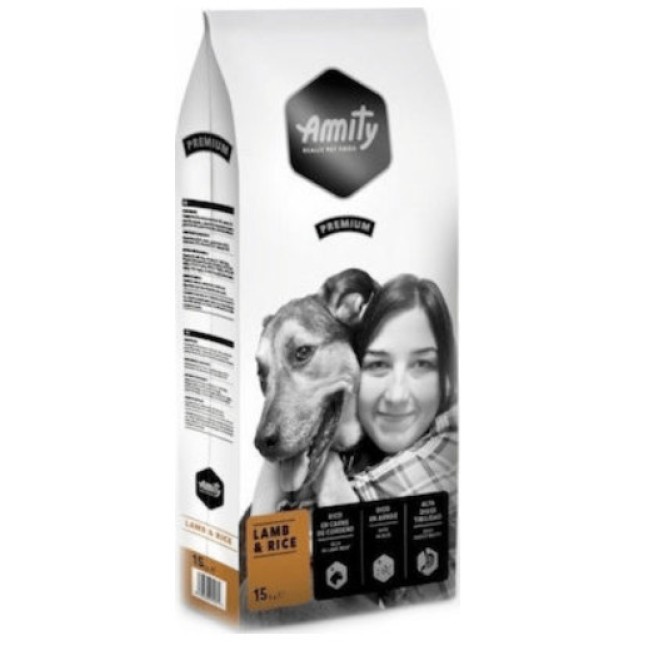Amity Premium για ενήλικους σκύλους με αρνί  και ρύζι 15kg