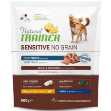 Natural Trainer Sensitive χωρίς σιτηρά για μικρόσωμα σκυλιά με πέστροφα και πατάτα 800gr Natural Trainer Sensitive χωρίς σιτηρά για μικρόσωμα σκυλιά με πέστροφα και πατάτα 800gr