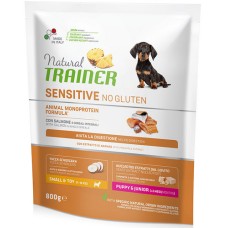 Natural Trainer Sensitive χωρίς γλουτένη για μικρόσωμα σκυλιά με σολομό 800gr Natural Trainer Sensitive χωρίς γλουτένη για μικρόσωμα σκυλιά με σολομό 800gr