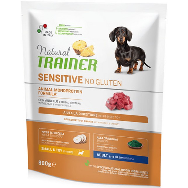 Natural Trainer Sensitive χωρίς γλουτένη για μικρόσωμα σκυλιά με αρνί 800gr Natural Trainer Sensitive χωρίς γλουτένη για μικρόσωμα σκυλιά με αρνί 800gr