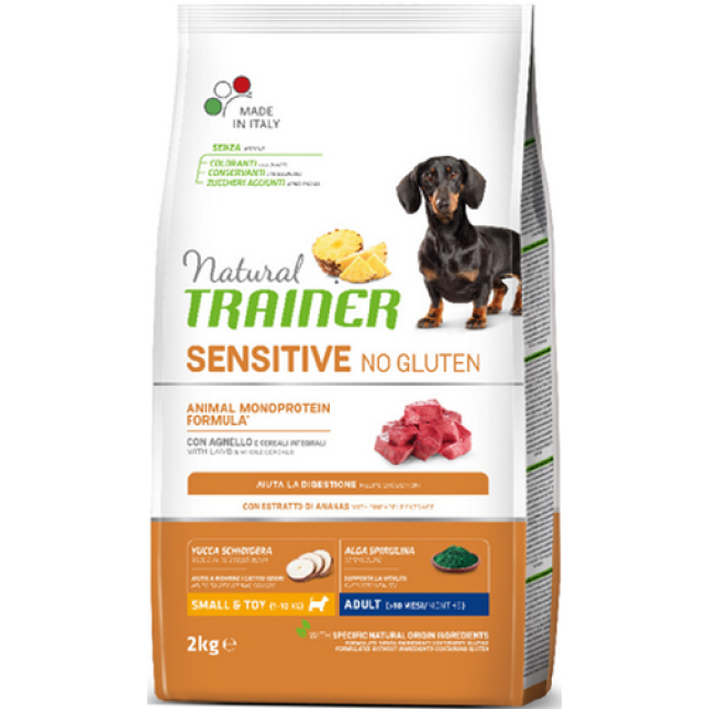 Natural Trainer Sensitive χωρίς γλουτένη για μικρόσωμα σκυλιά με αρνί 2kg Natural Trainer Sensitive χωρίς γλουτένη για μικρόσωμα σκυλιά με αρνί 2kg